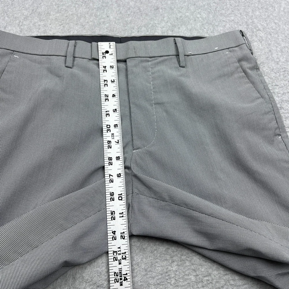 Uniqlo Kando Pants Mens‎ 33x34 Gray Houndstooth Slim Fit Lightweight Trousers